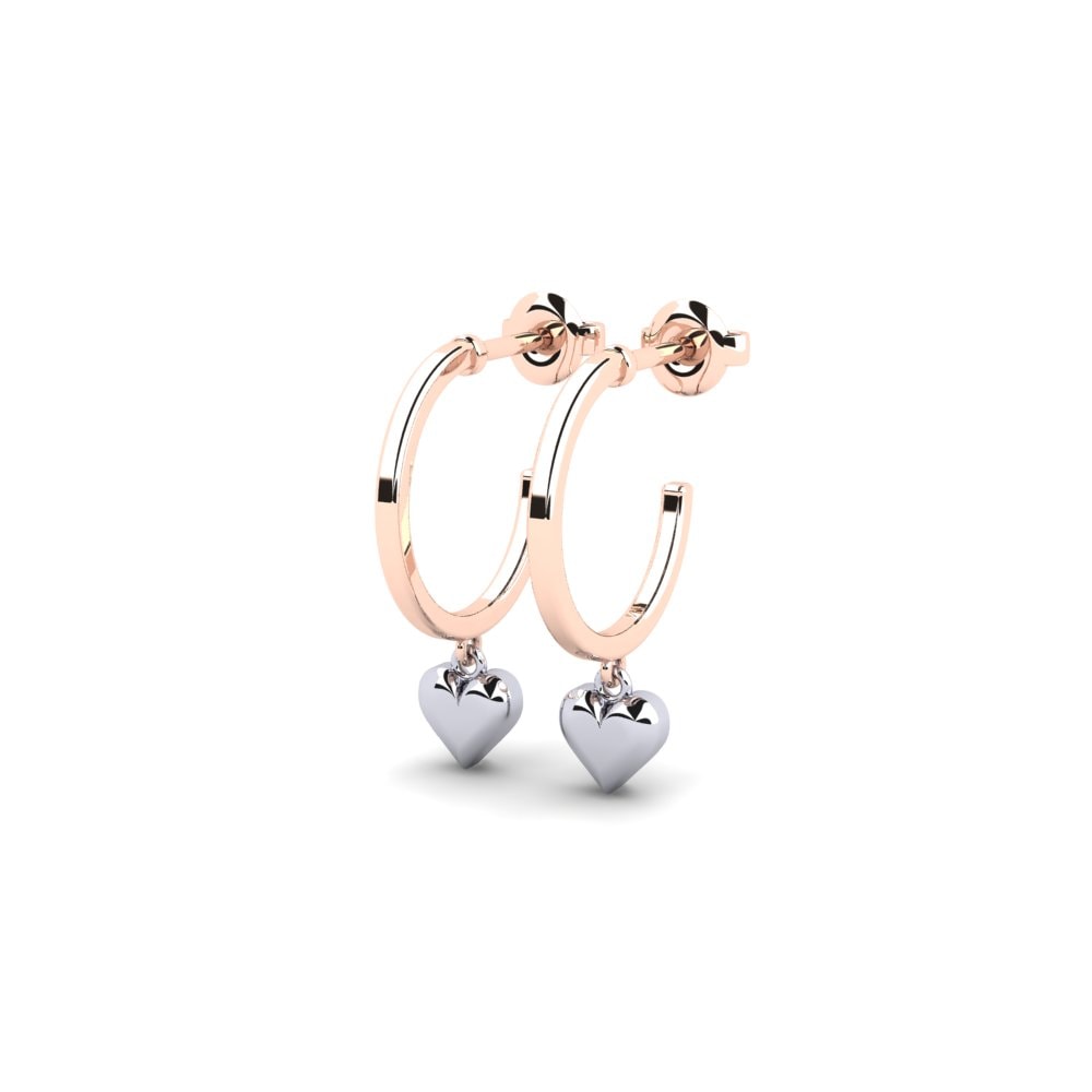 14k Oro Rosa & Blanco Pendiente Hordaland