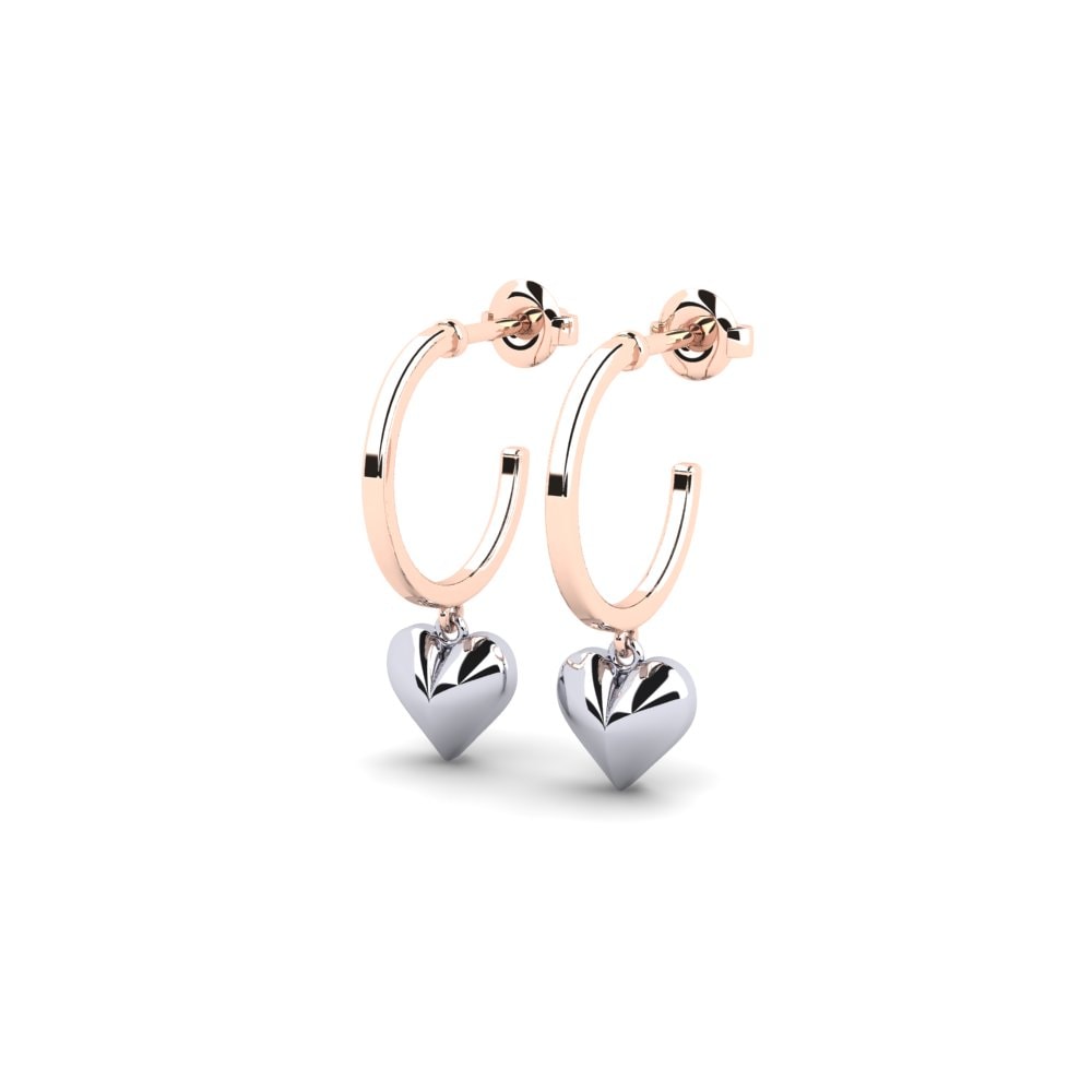 14k Oro Rosa & Blanco Pendiente Horten