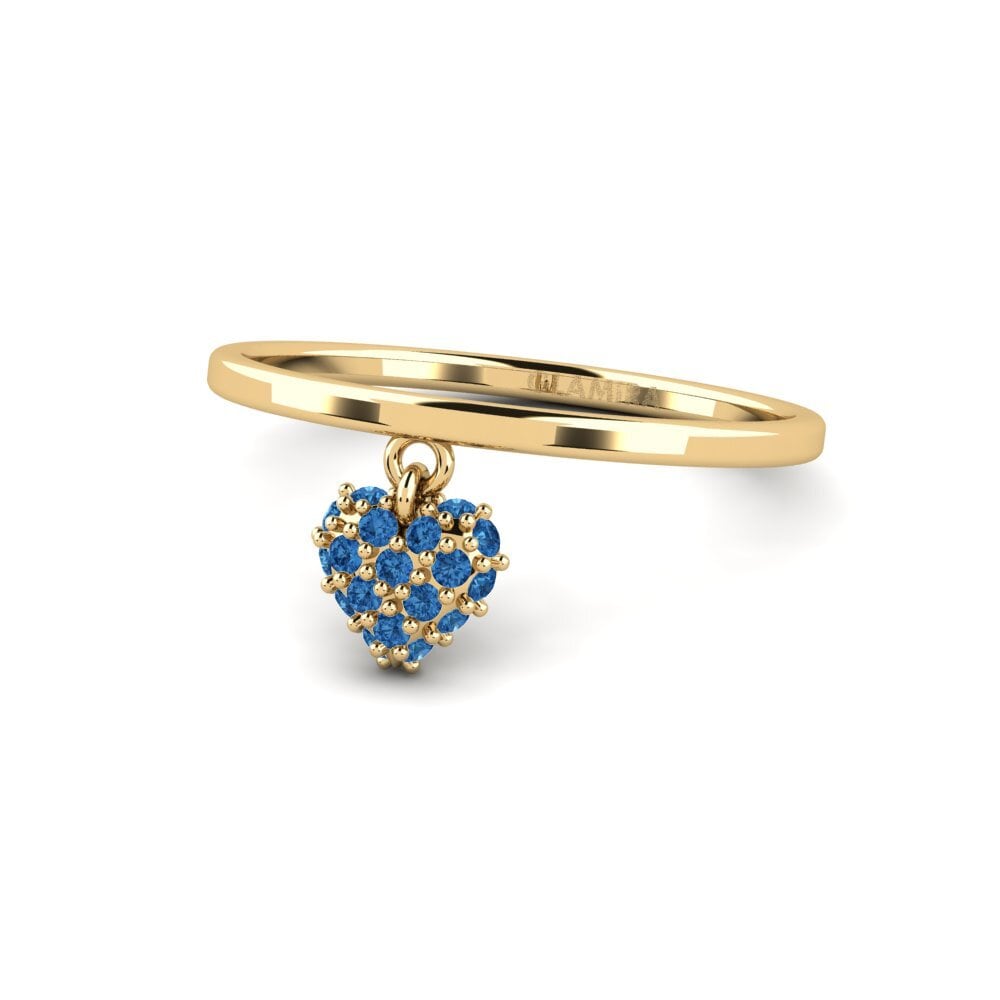 Zircônia azul escuro Anel Hylia