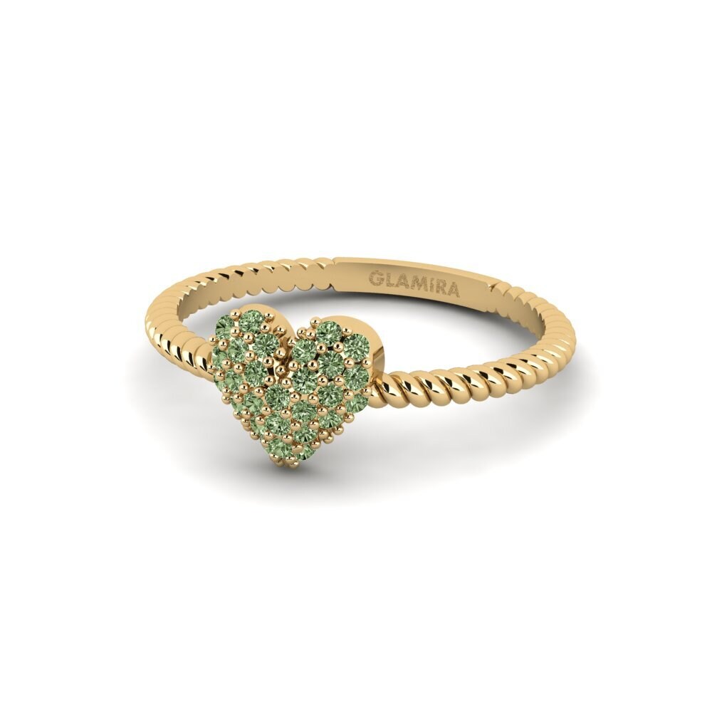 Diamante Verde Anel Empilhável Jezebel