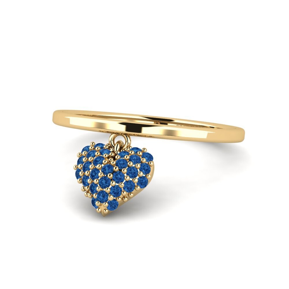 Zircônia azul escuro Anel Lupin