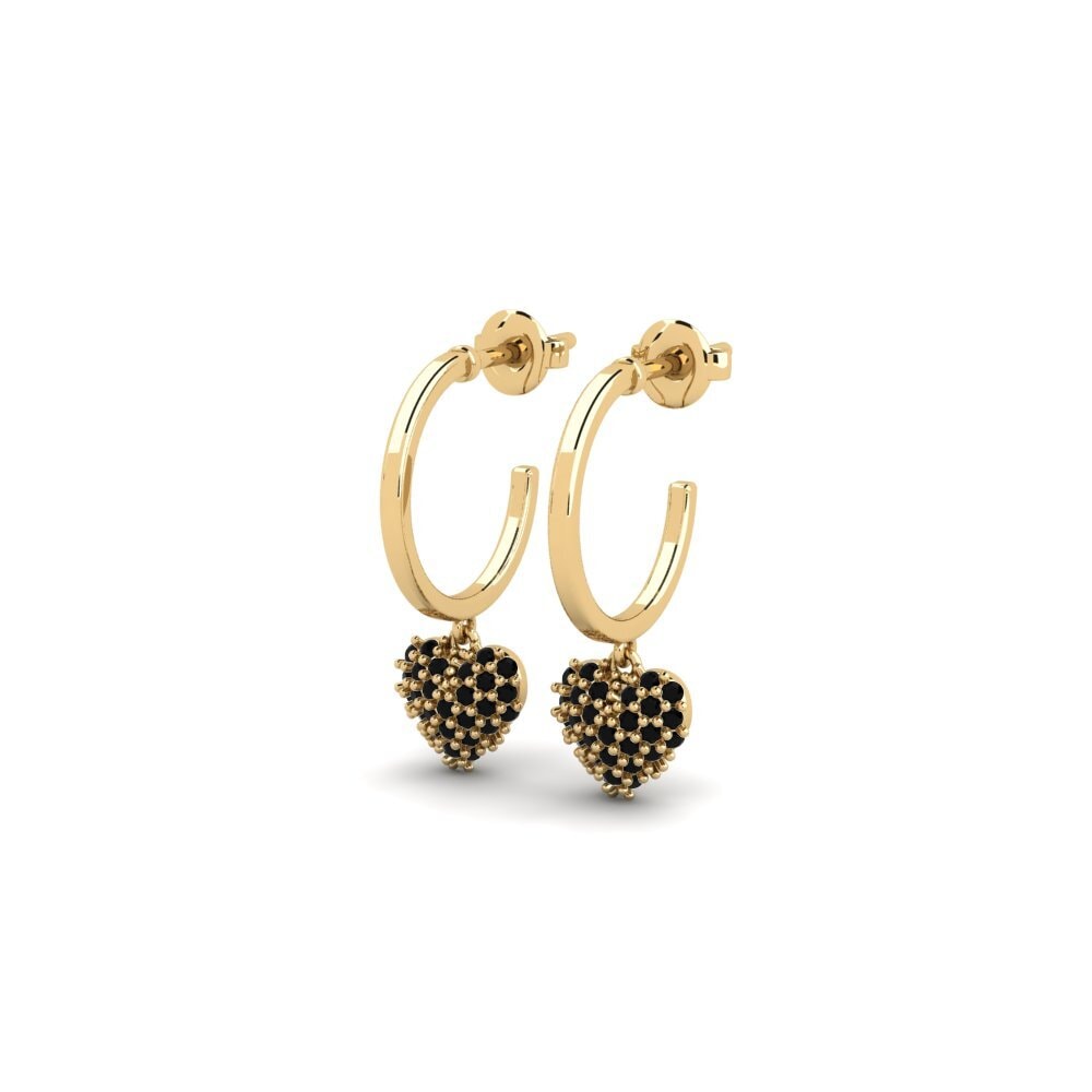 Onyx Noir Boucle d'oreille femme Smidig