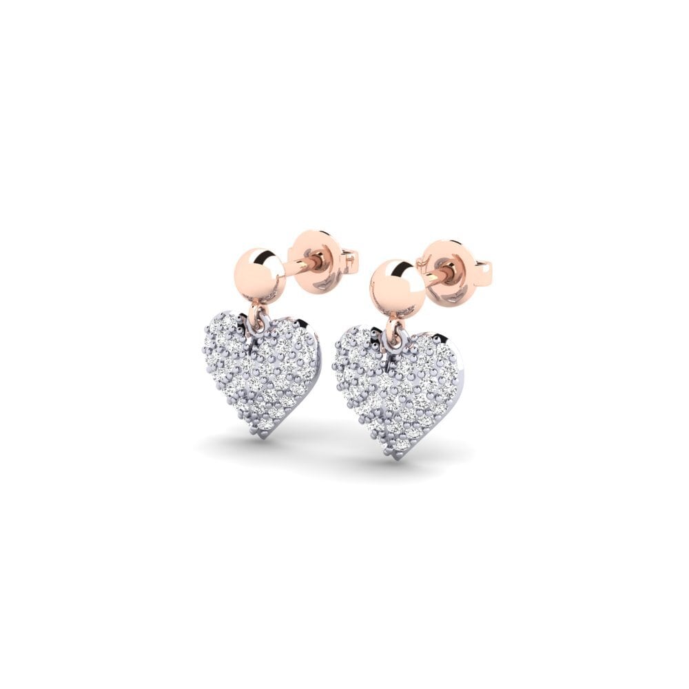 14ct White & Rose Gold Women's Earring Tedros