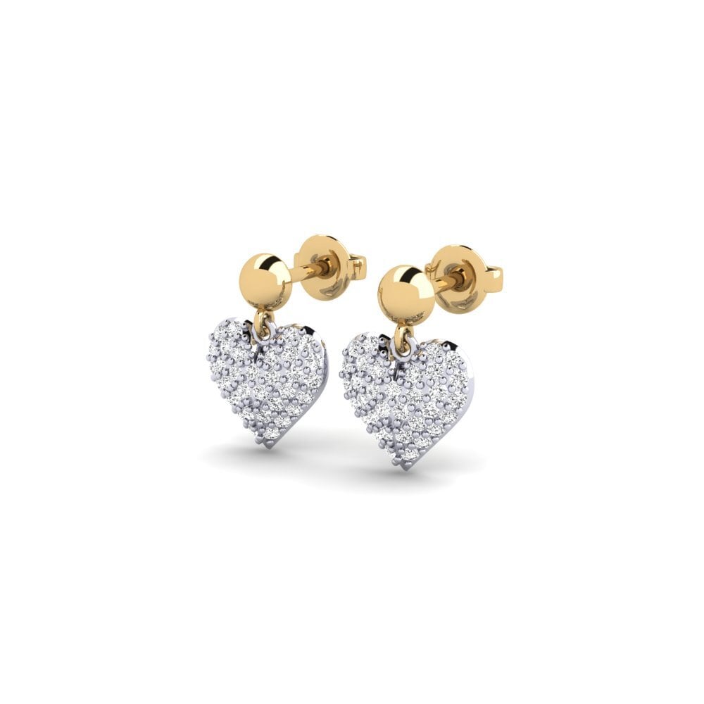 14ct White & Yellow Gold Women's Earring Tedros