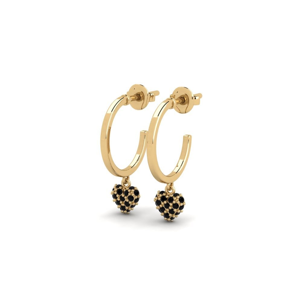 Onyx Noir Boucle d'oreille femme Veikls