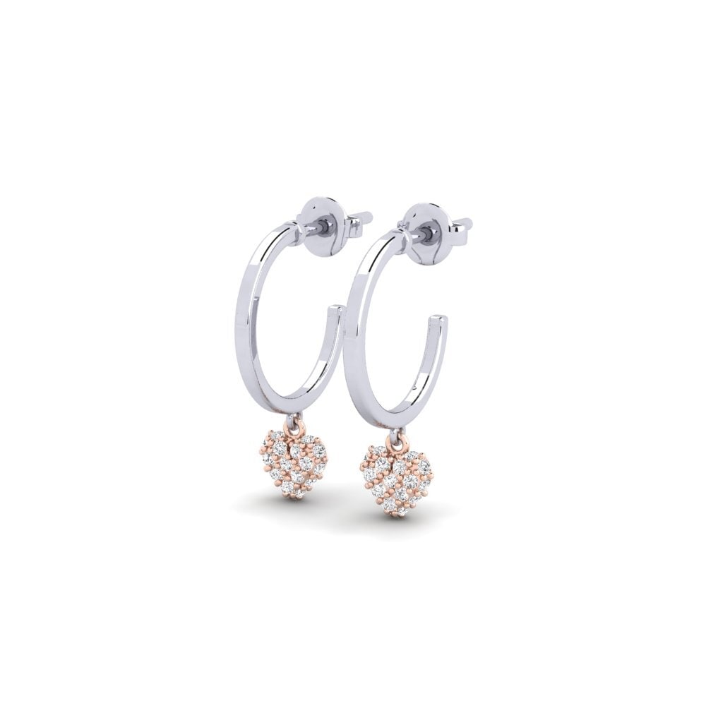 14ct White & Rose Gold Women's Earring Veikls
