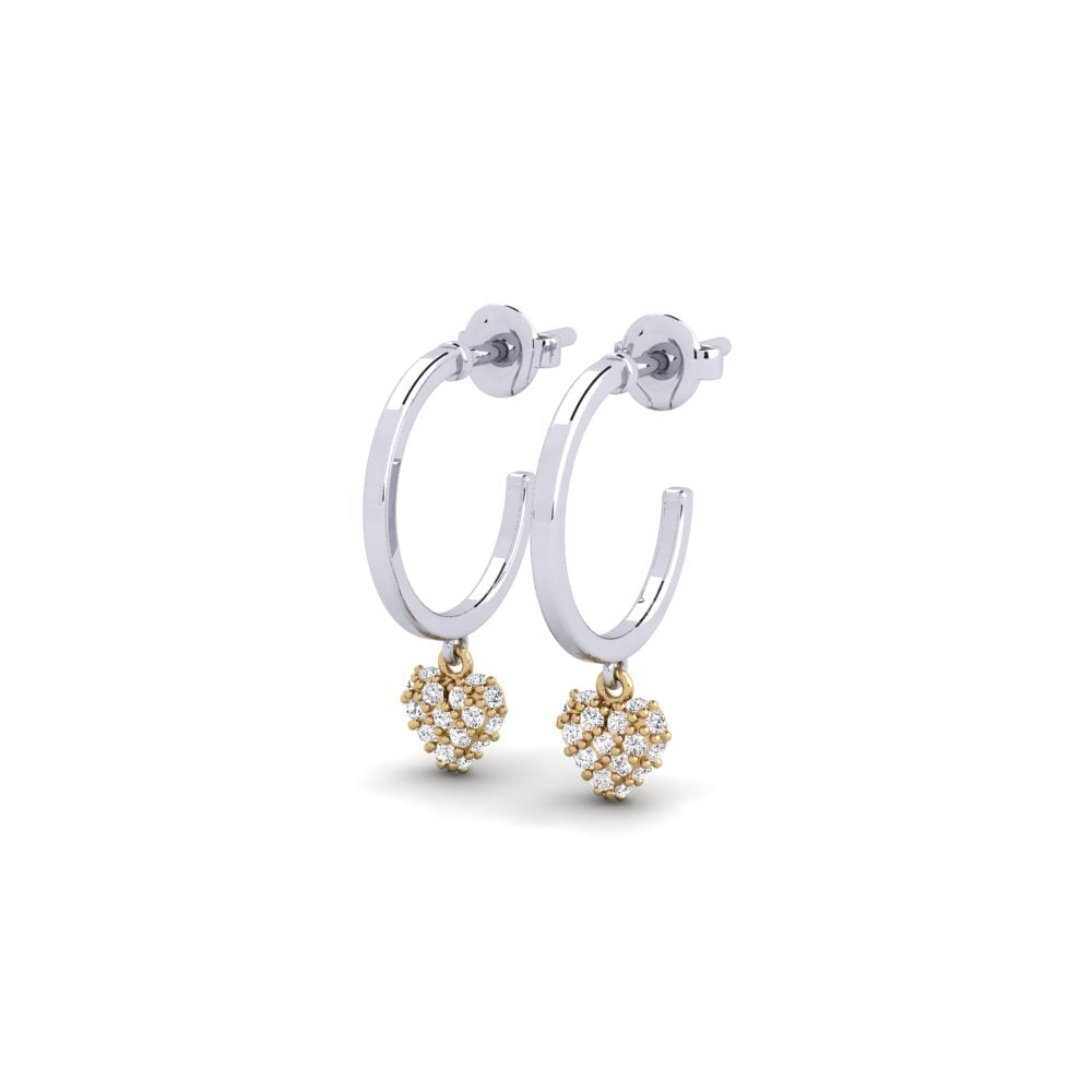 14ct White & Yellow Gold Women's Earring Veikls