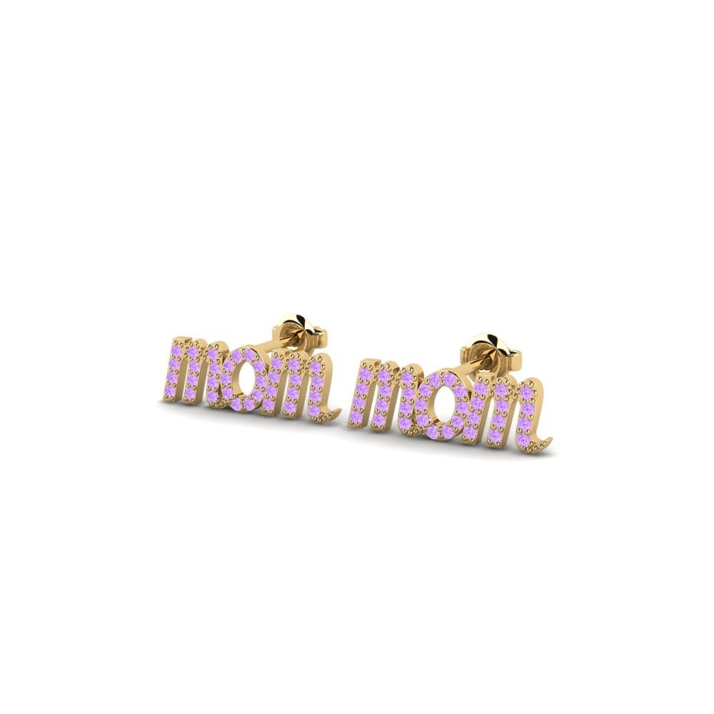 Ametista Brincos Feminino Mimento