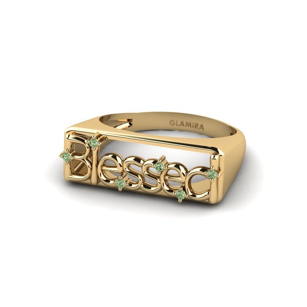 Diamante Verde Anel Munda