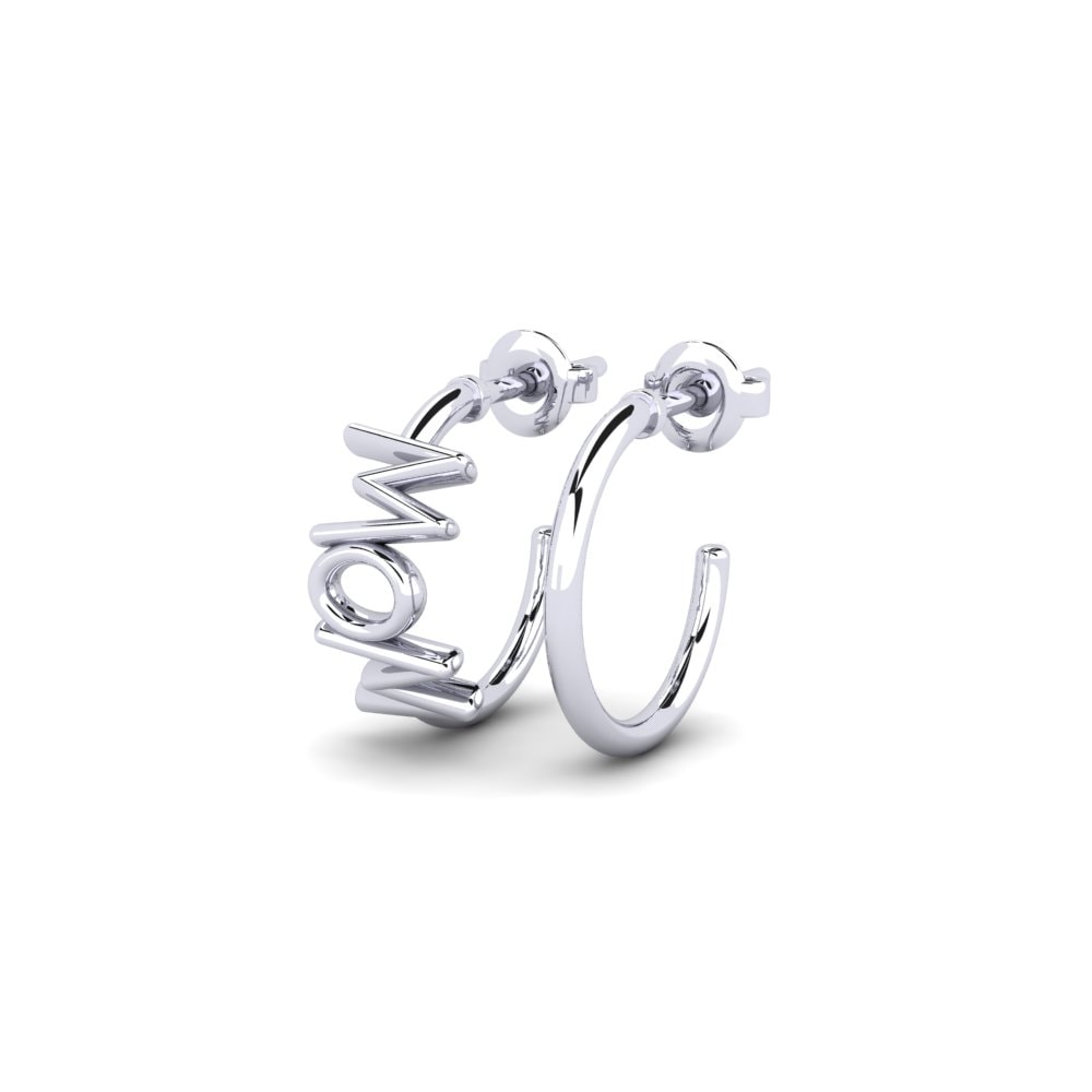 14k Oro Blanco Pendiente Pichola