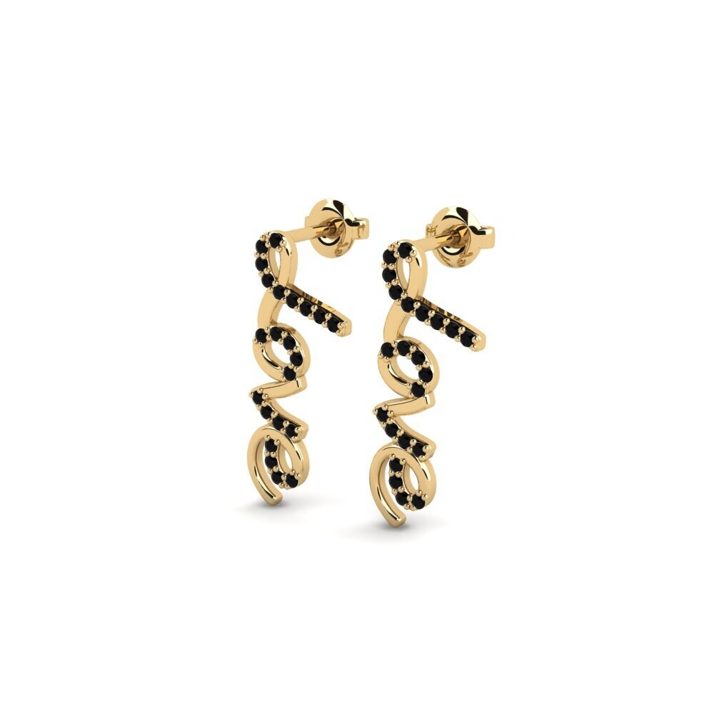 Black Diamond Women's Earring Tiawe