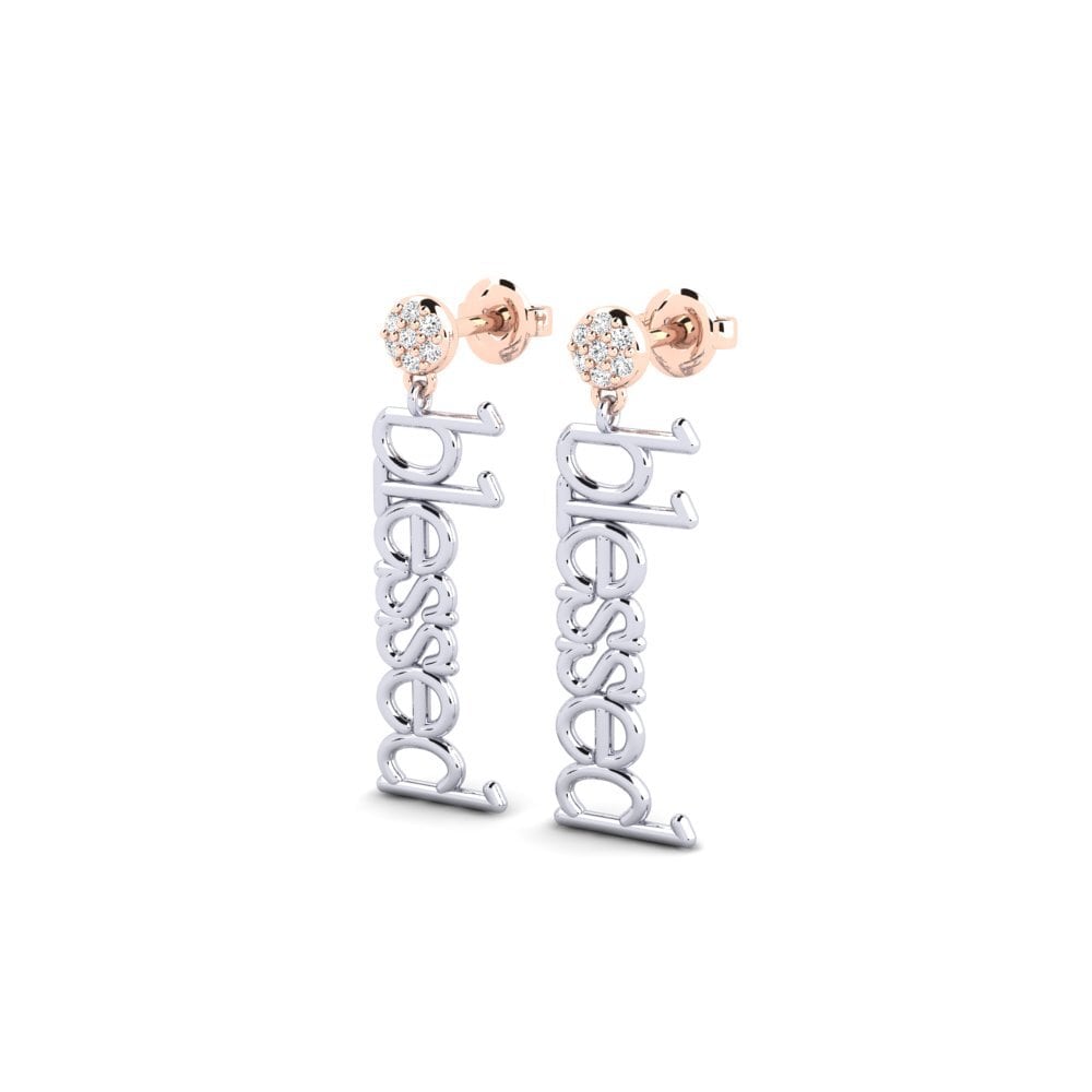 14ct White & Rose Gold Women's Earring Tigoa