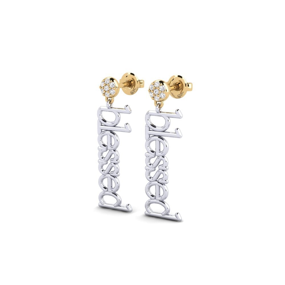 14ct White & Yellow Gold Women's Earring Tigoa