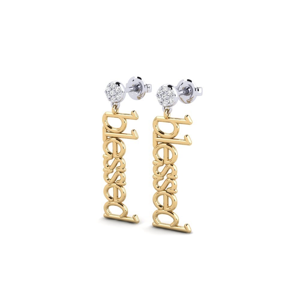 14ct Yellow & White Gold Women's Earring Tigoa