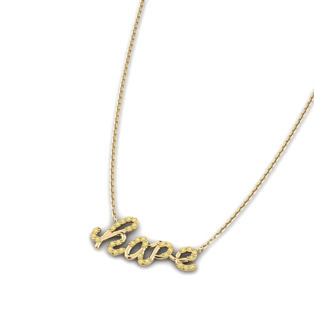 Yellow Diamond Women's Necklace Traust