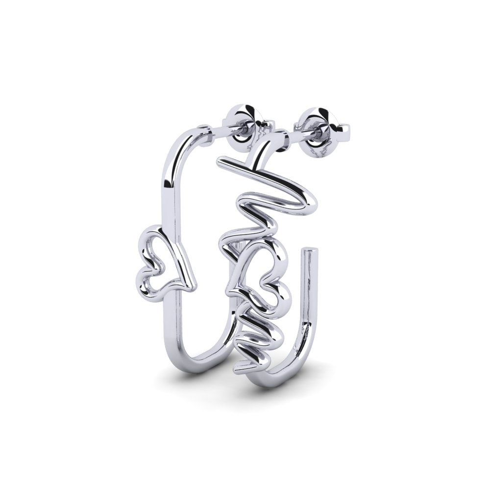 14k Oro Blanco Pendiente Weeping