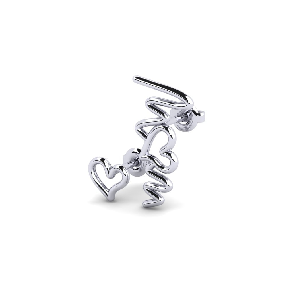 White Silver Earring Yangtze