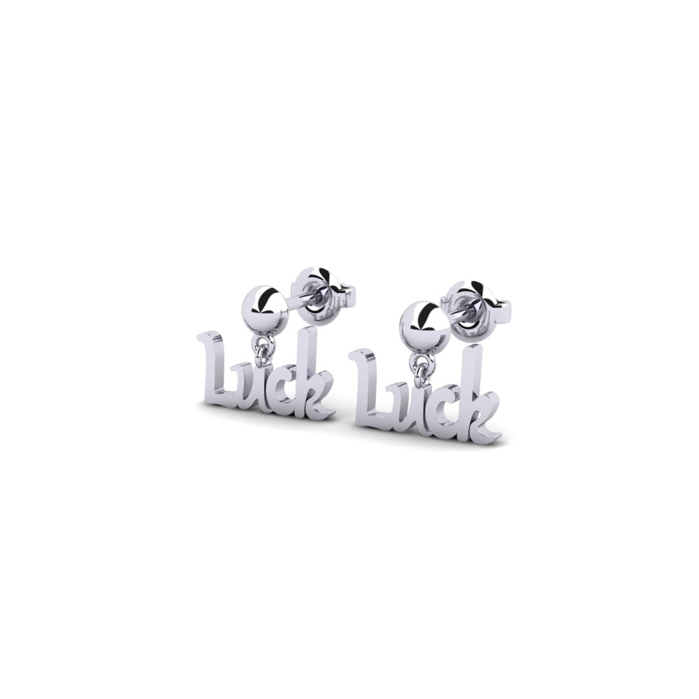 White Silver Earring Zamak