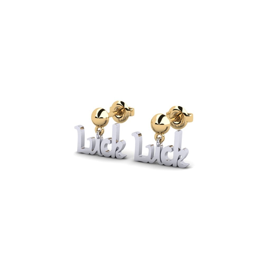 14ct White & Yellow Gold Earring Zamak
