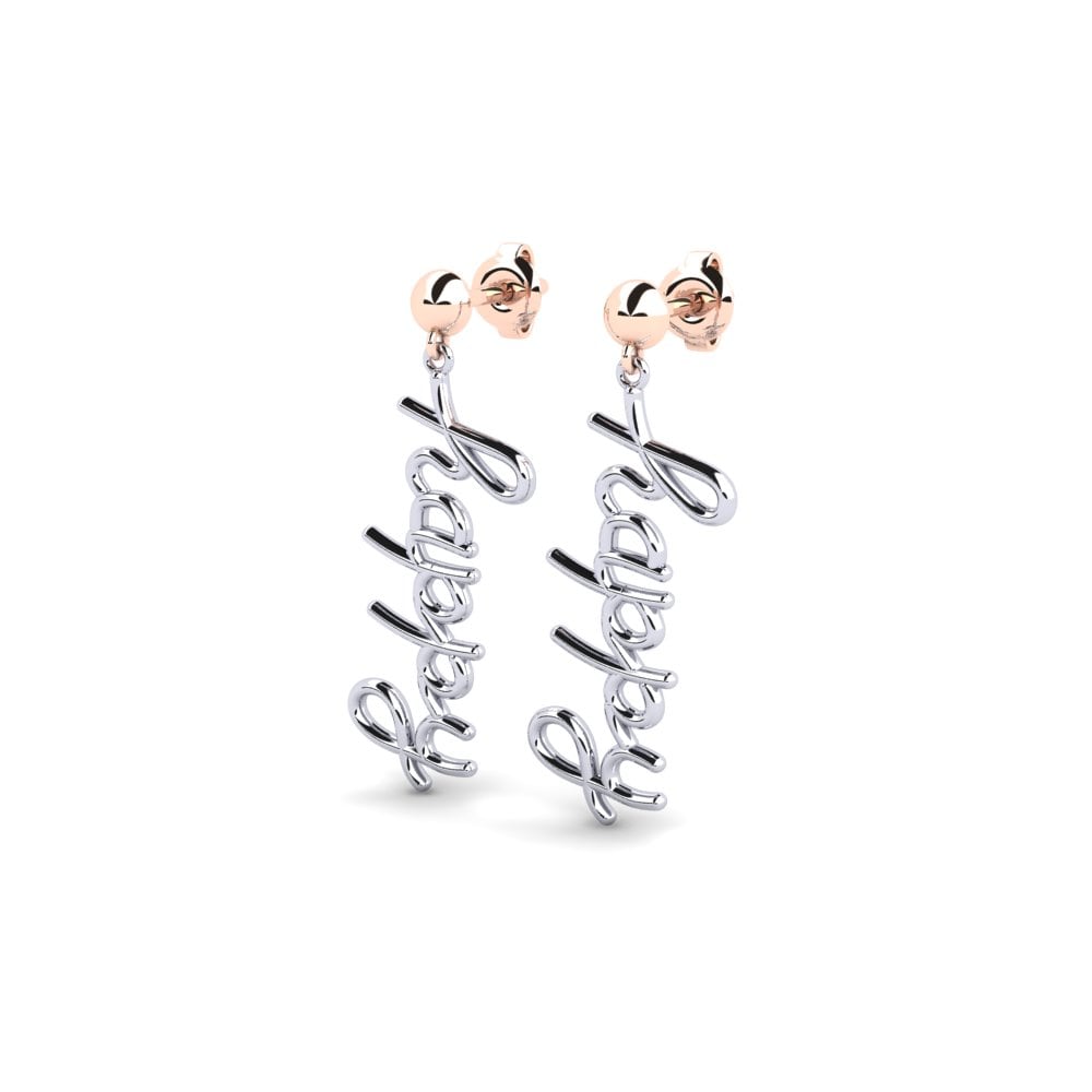 14ct White & Rose Gold Earring Zorionez