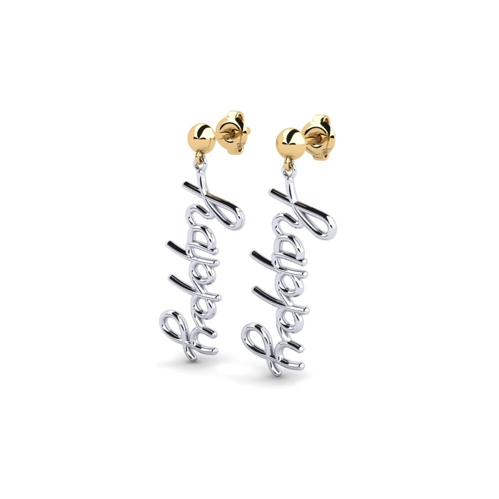 14ct White & Yellow Gold Earring Zorionez