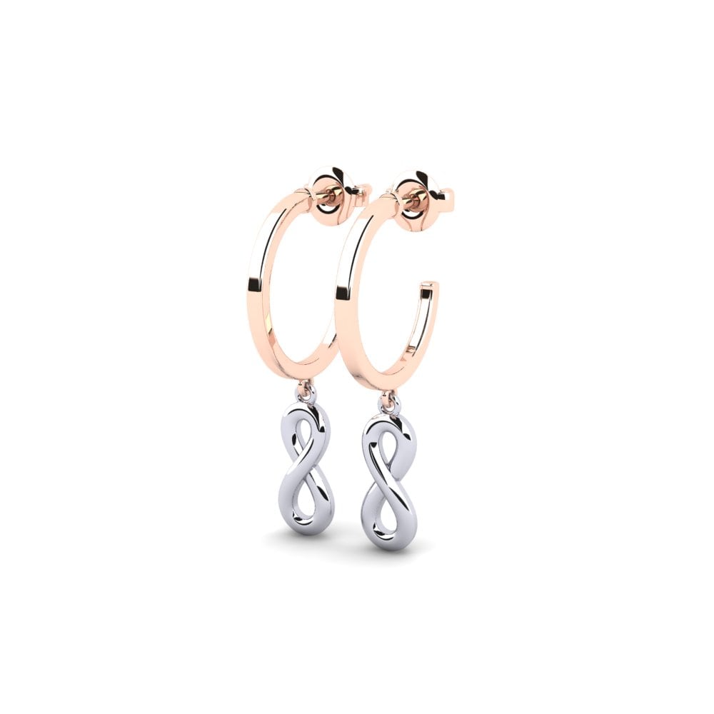 14k Oro Rosa & Blanco Pendiente Ailopin