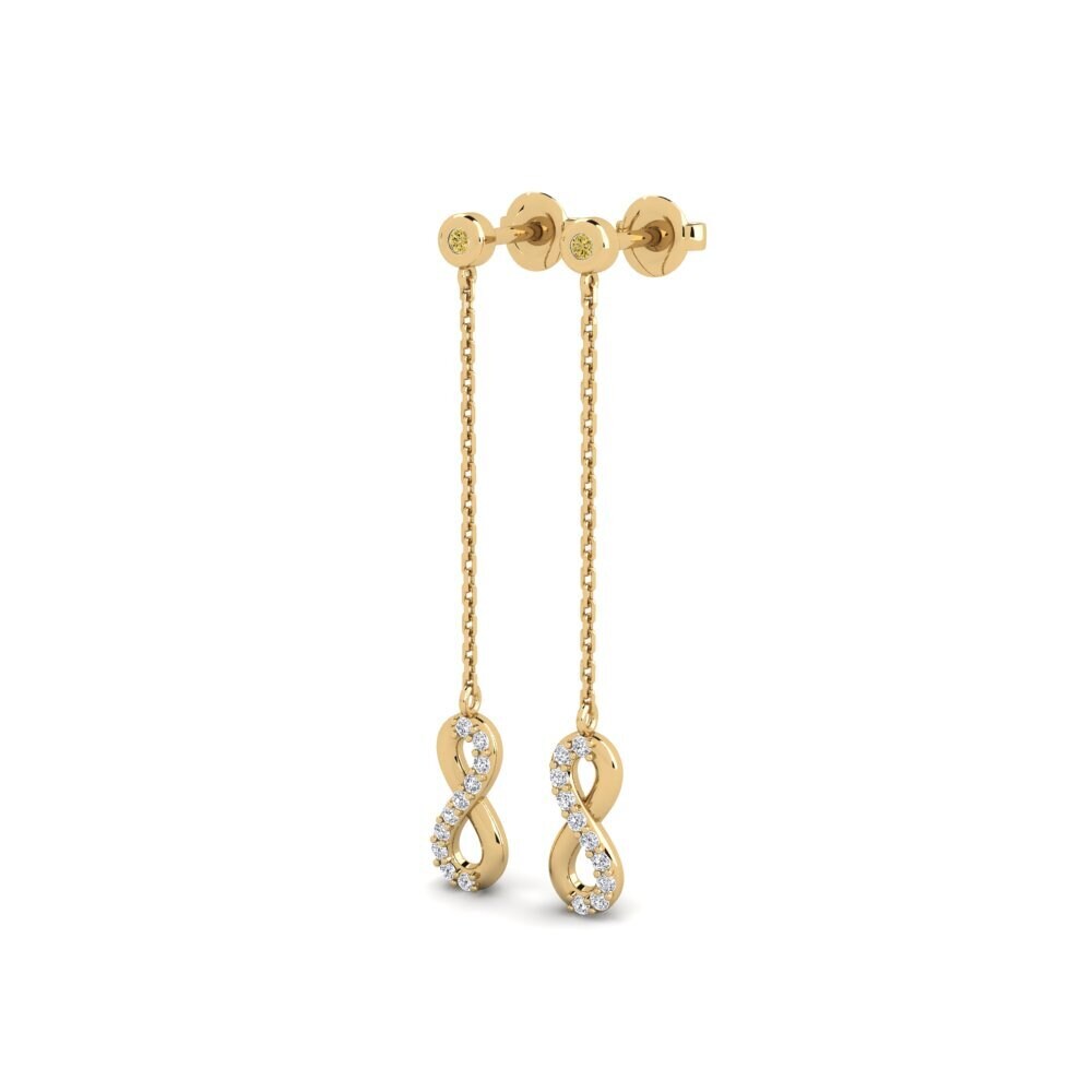 Diamante Amarillo Pendiente de mujer Jeremus