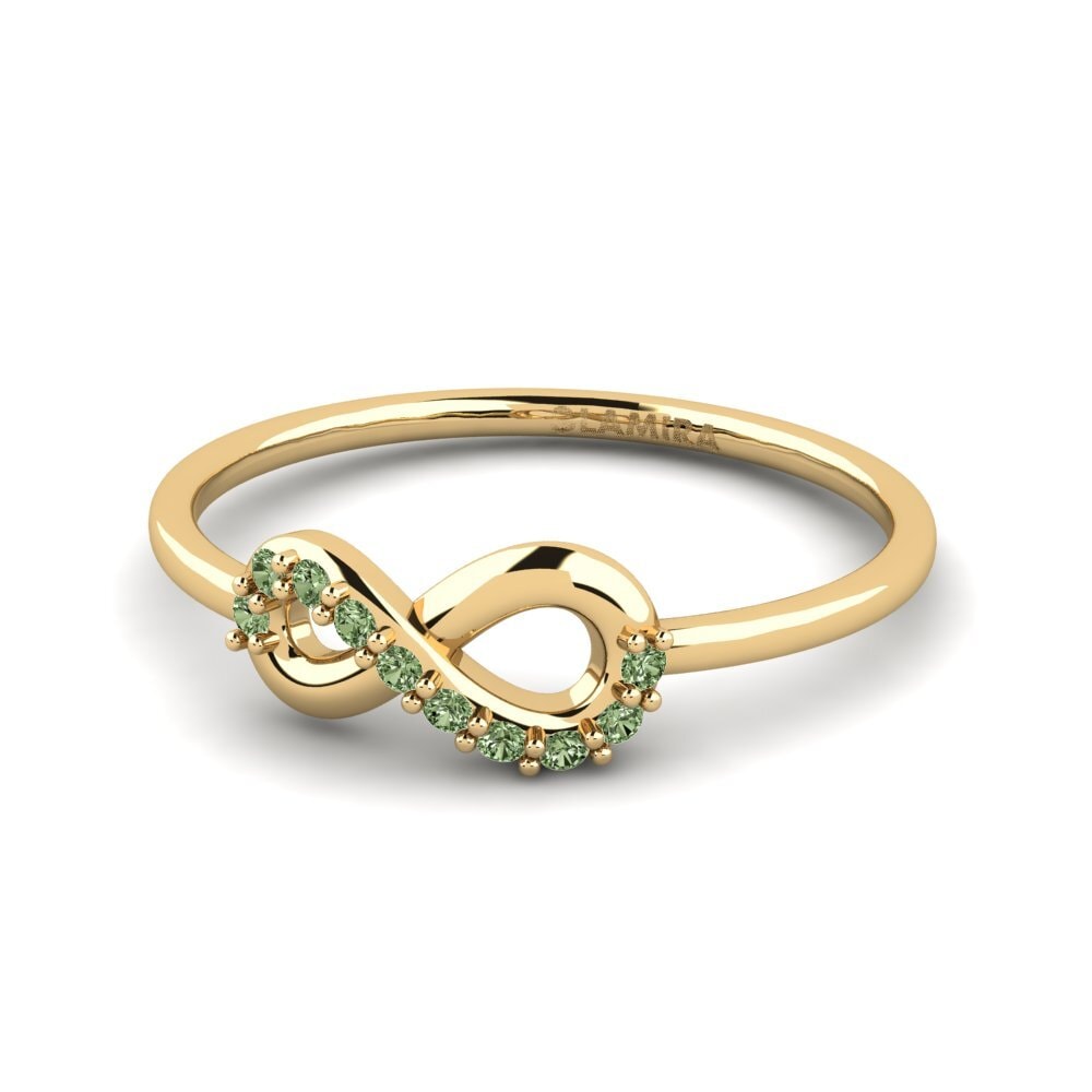 Diamante Verde Anel Empilhável Nizar