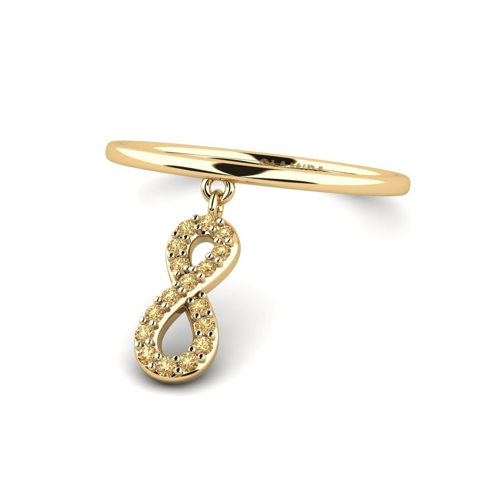 Diamante Castanho Anel Tornado