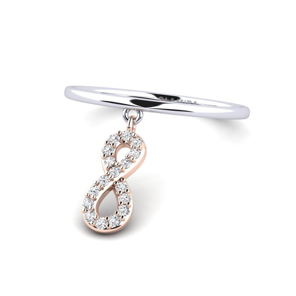 14ct White & Rose Gold Ring Tornado