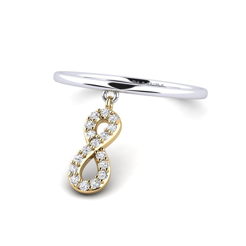 14ct White & Yellow Gold Ring Tornado