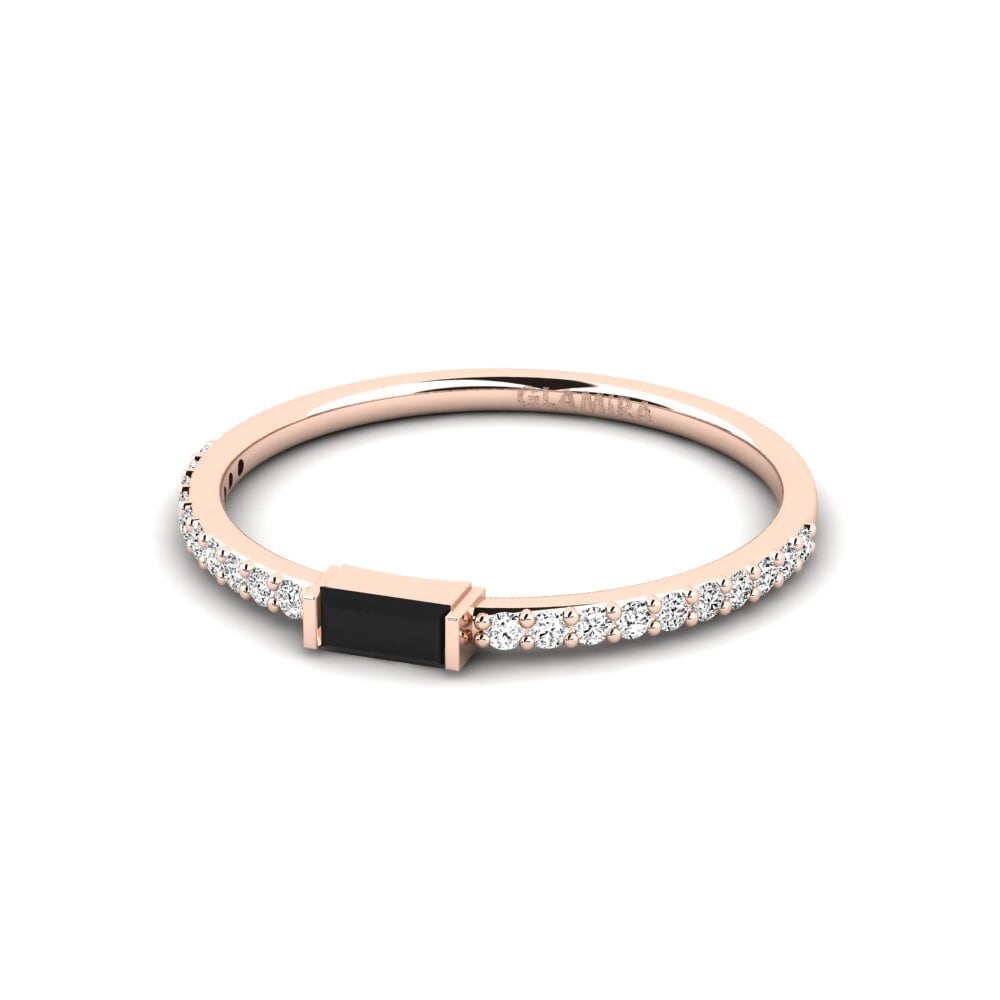 14ct Rose Gold Black Onyx Engagement Ring Flugbo