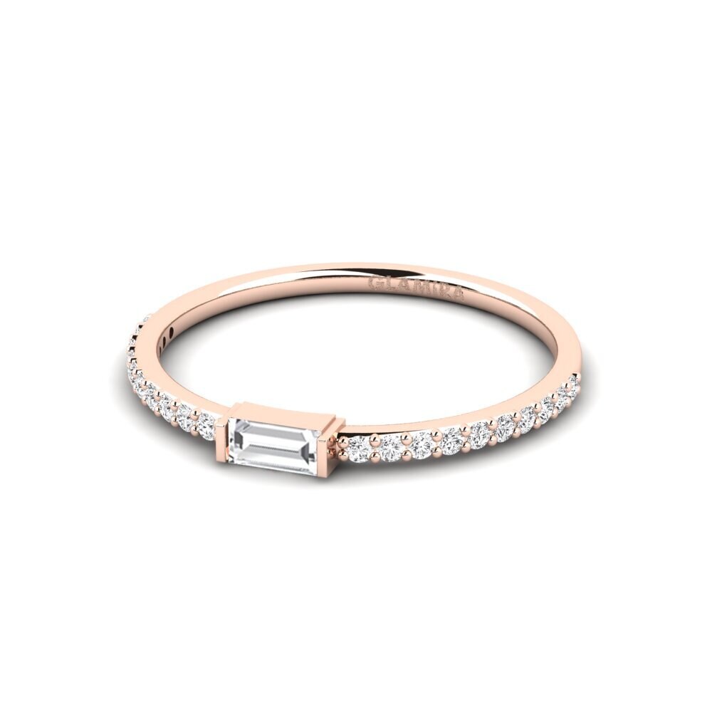14k Oro Rosa Anillo de compromiso Flugbo
