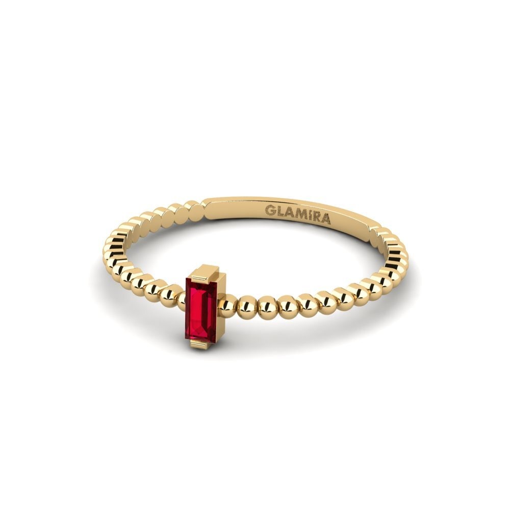 Red Zirconia Engagement Ring Gamay