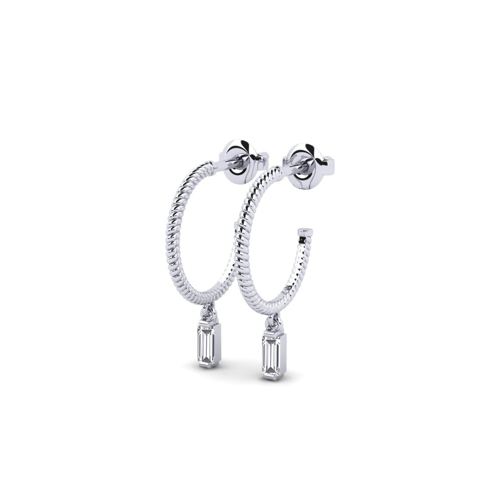 14k Oro Blanco Pendiente de mujer Gembira