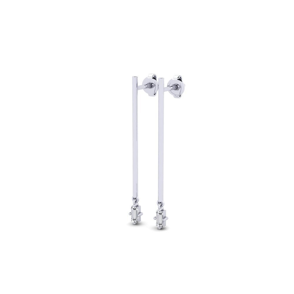 14k Oro Blanco Pendiente de mujer Ripiv