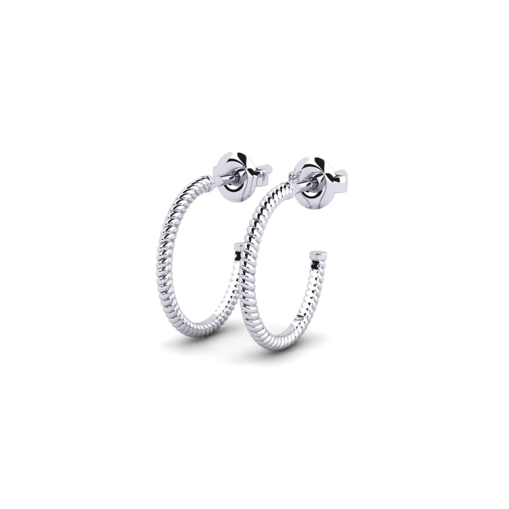 14k Oro Blanco Pendiente Romalda