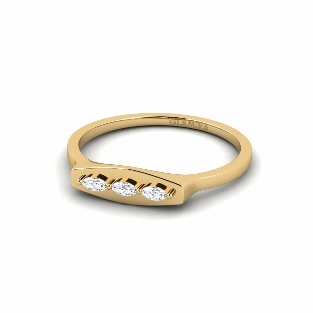 Marquise Saphir Blanc Bague Senra