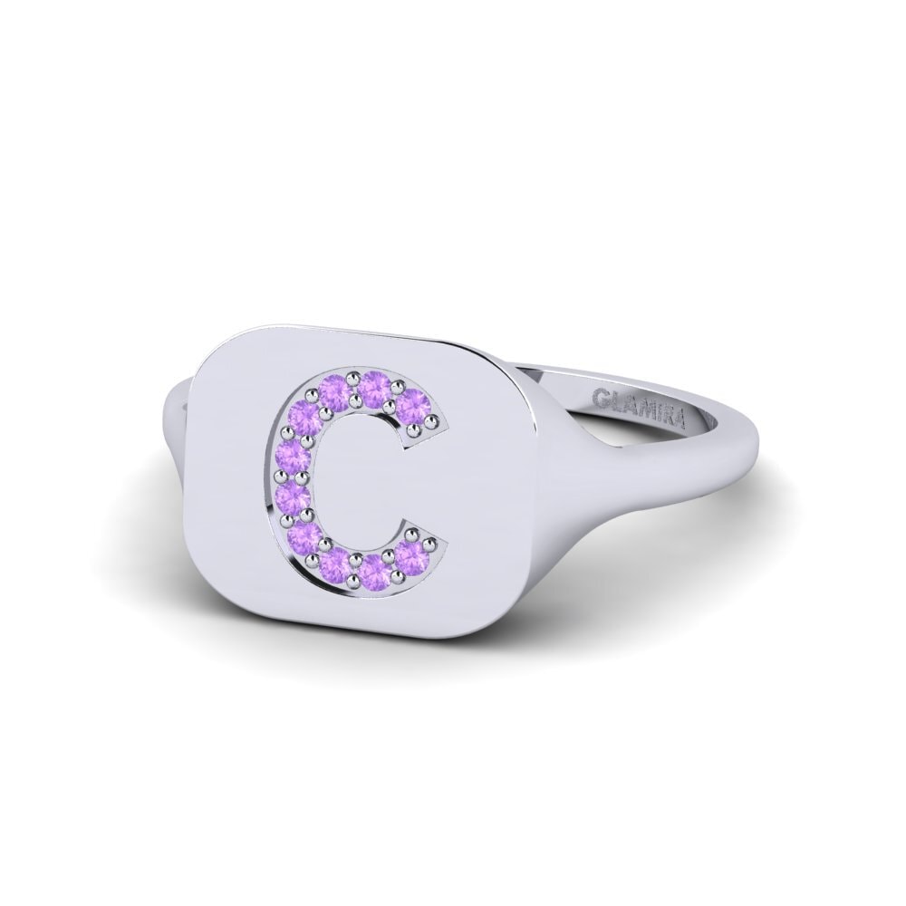 Palladium 950 Amethyst Ring Swara - C