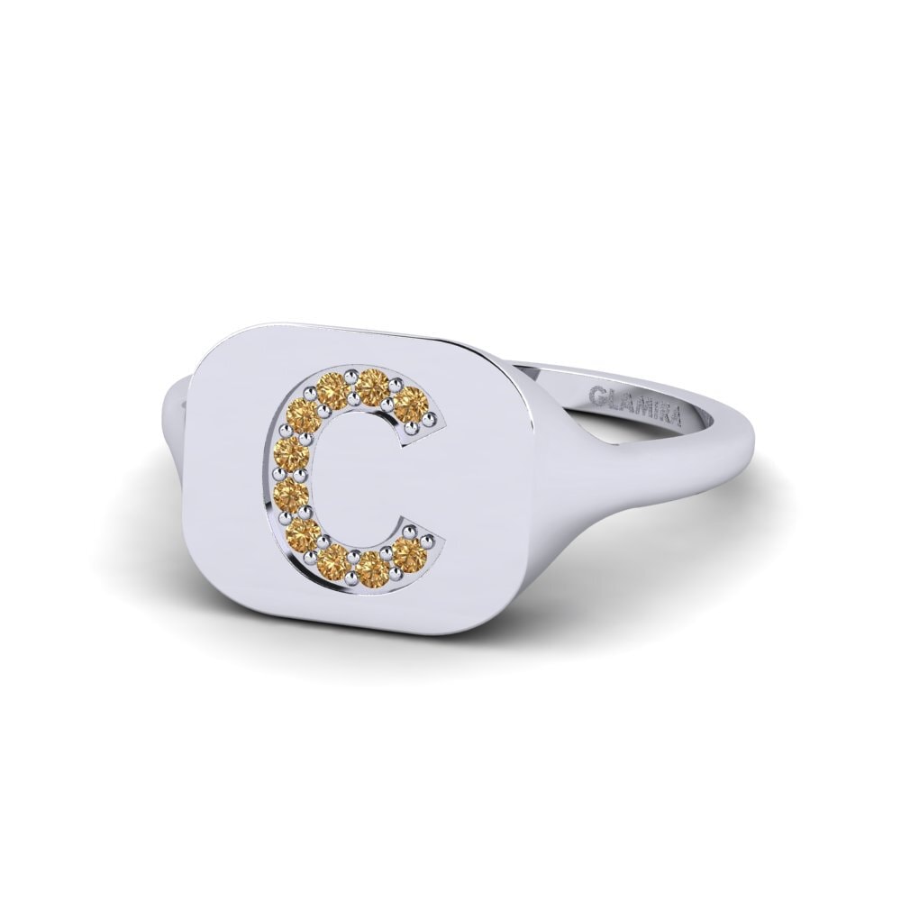 Palladium 950 Brauner Diamant Ring Swara - C