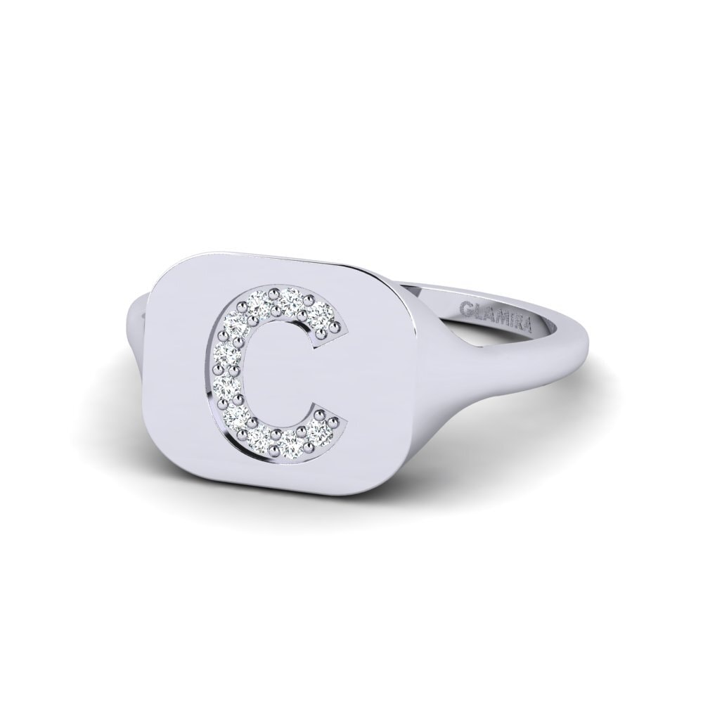 Palladium 950 Zirkonia Ring Swara - C