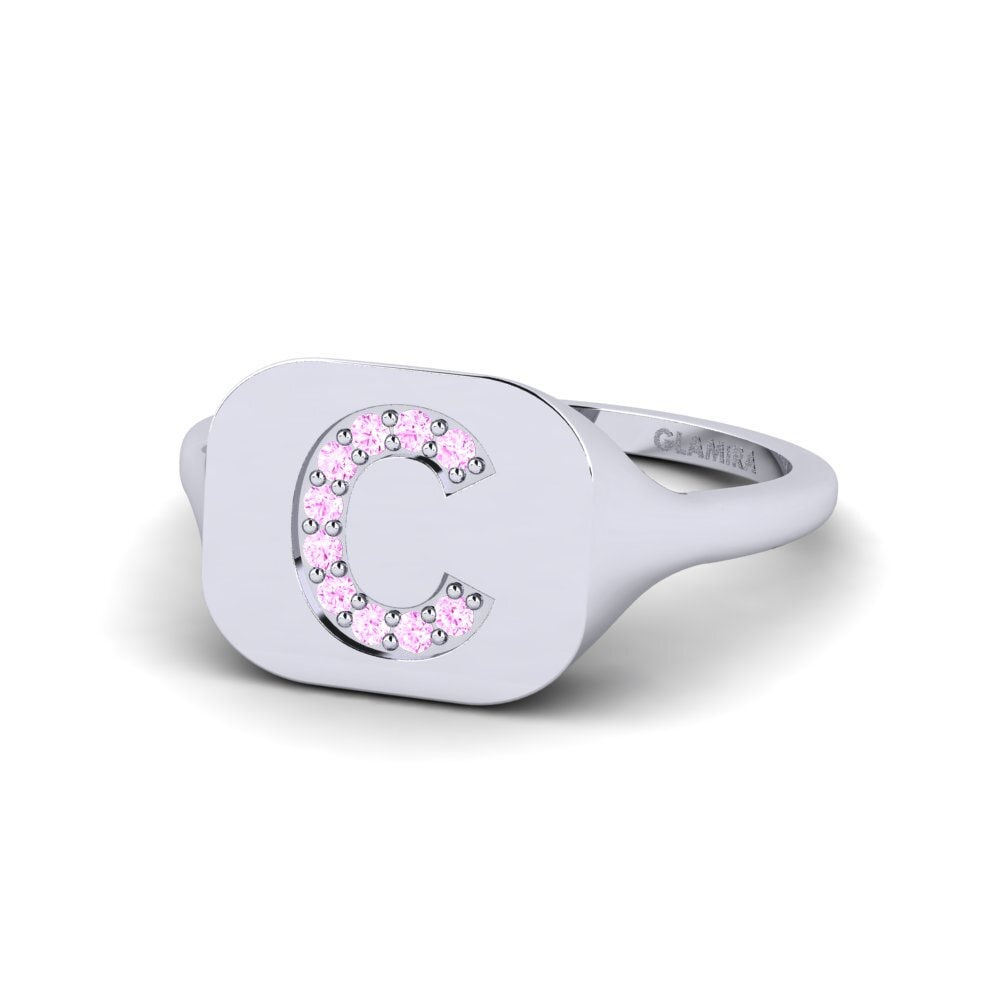 Palladium 950 Rosa Saphir Ring Swara - C