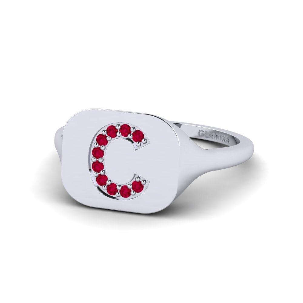 Palladium 950 Rubin Ring Swara - C
