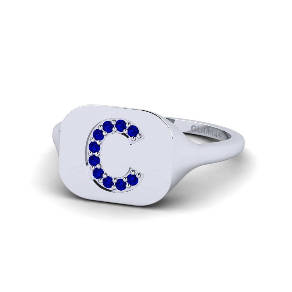 Palladium 950 Saphir Ring Swara - C