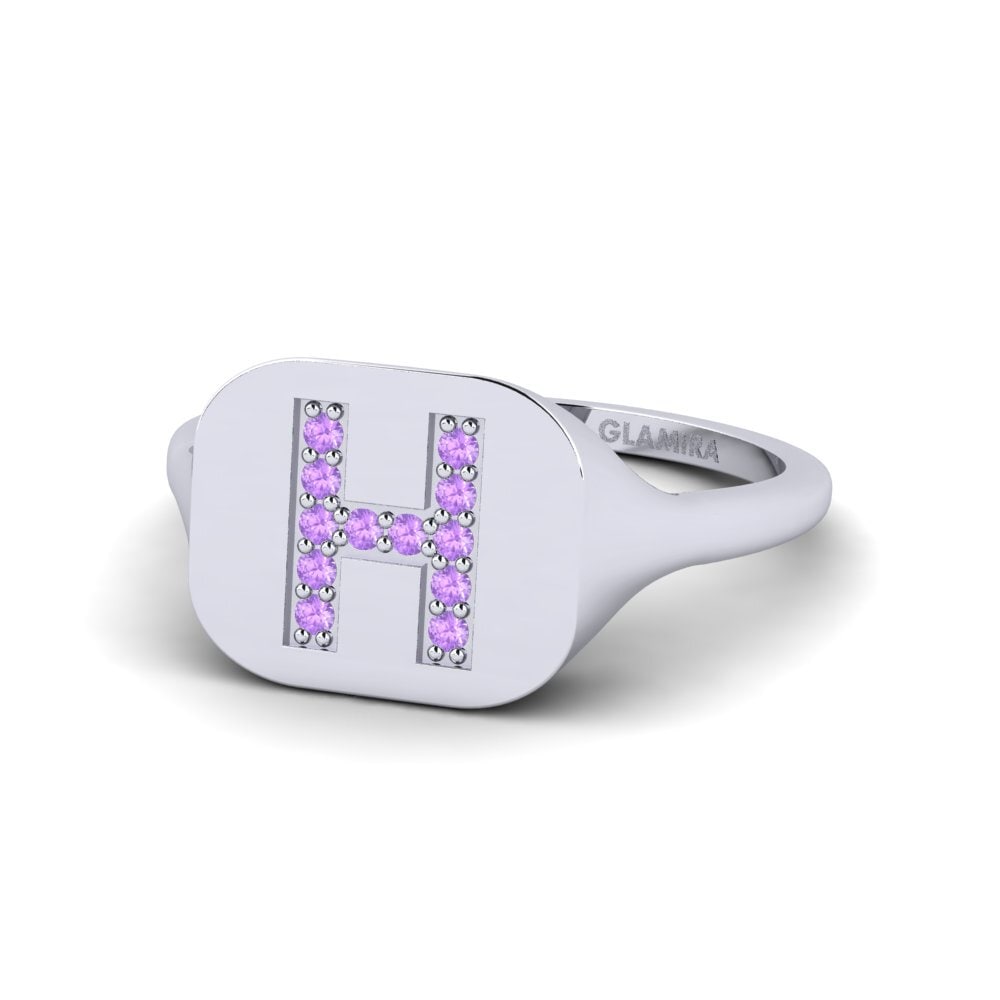 Palladium 950 Amethyst Ring Swara - H