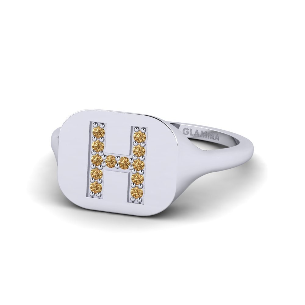 Palladium 950 Brauner Diamant Ring Swara - H