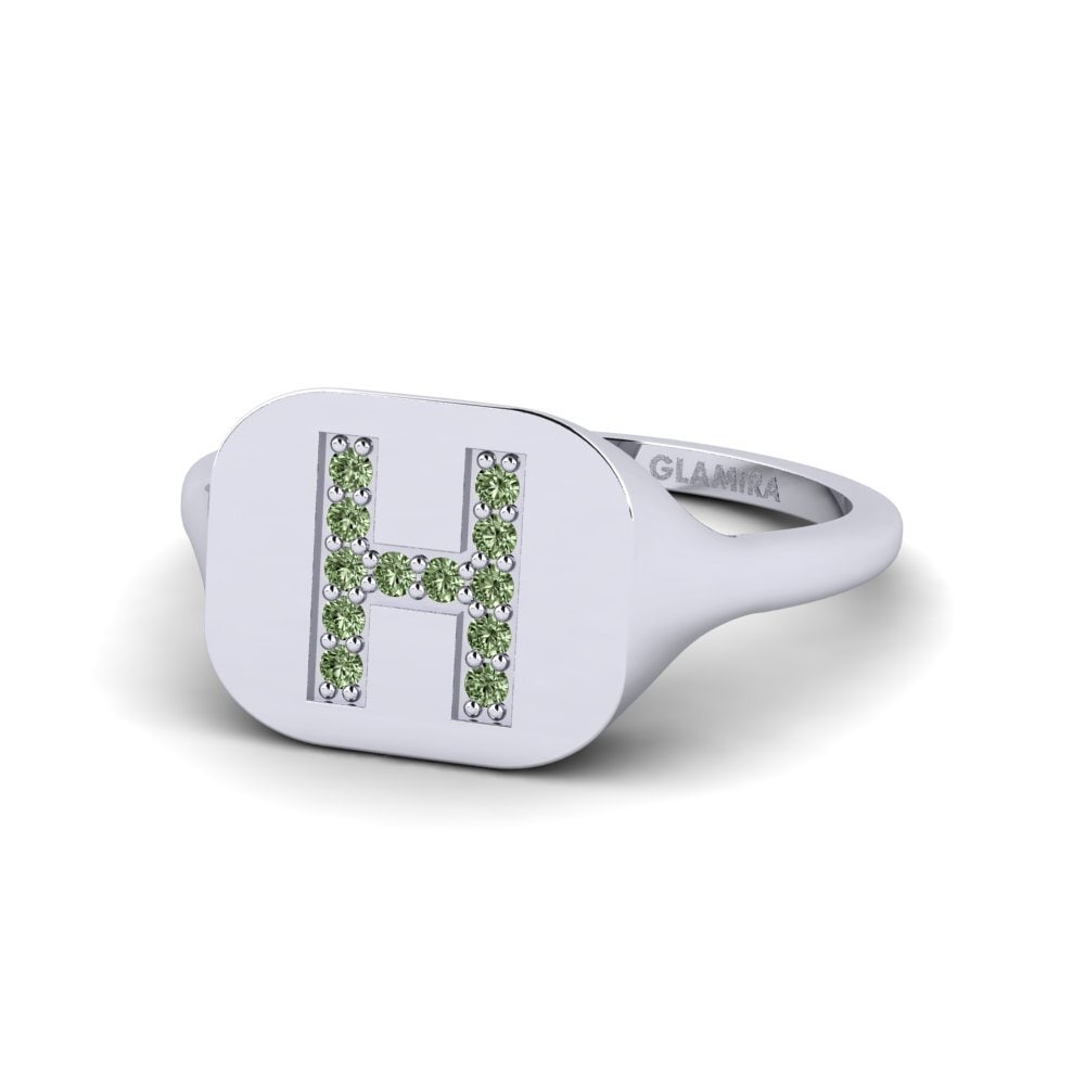 Palladium 950 Grüner Diamant Ring Swara - H