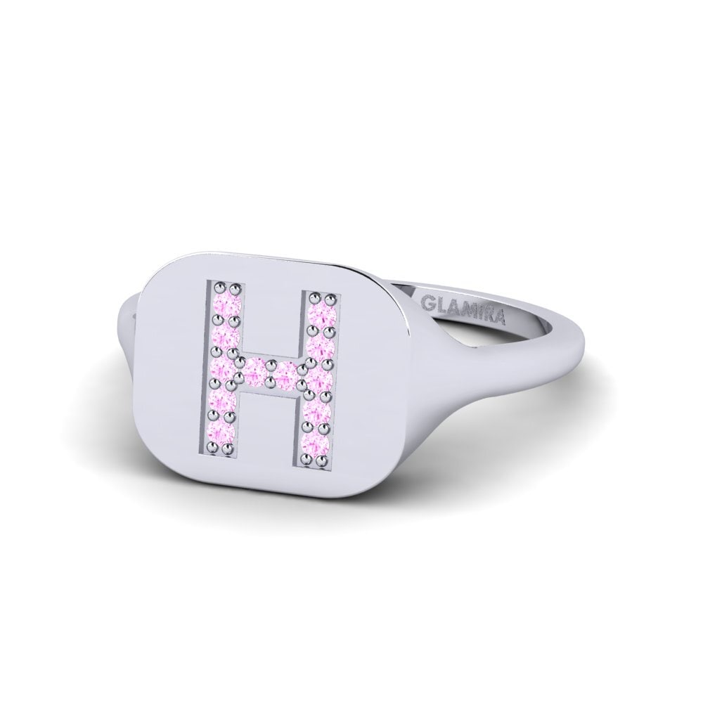 Palladium 950 Rosa Saphir Ring Swara - H