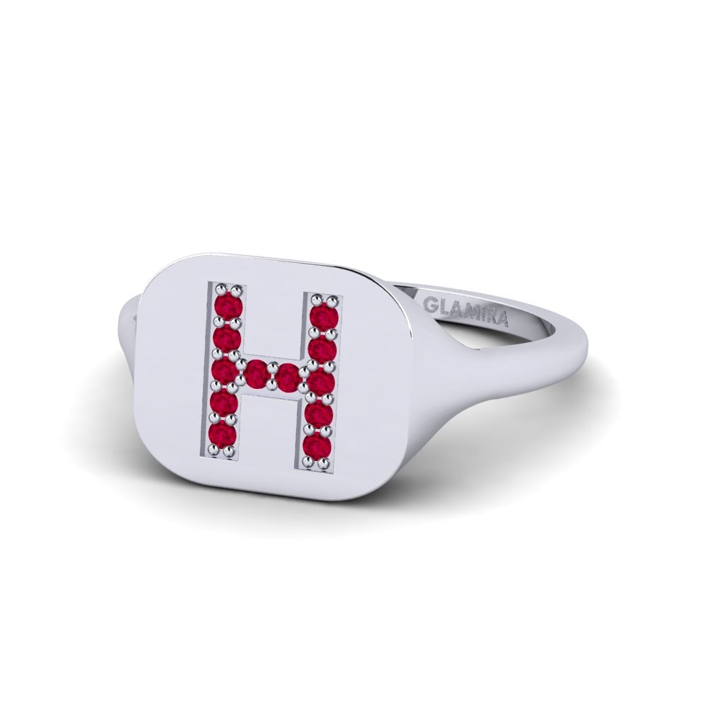 Palladium 950 Rubin Ring Swara - H