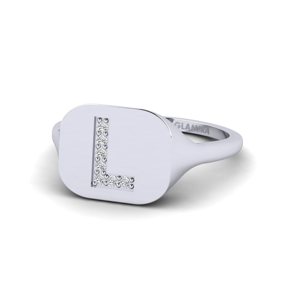 14ct White Gold Ring Swara - L